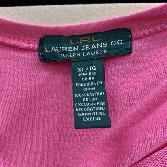 Lauren Ralph Lauren XL pink short sleeve top - Picture 2 of 5